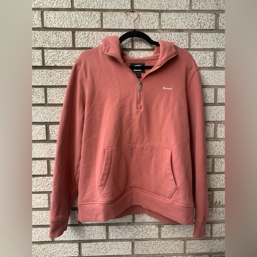 Roots Pink Quarter Zip Hoodie